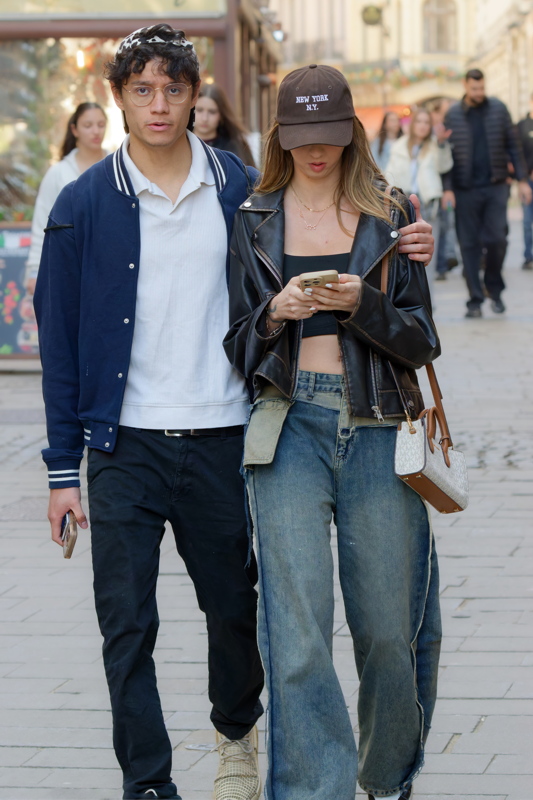 Young couple walking together